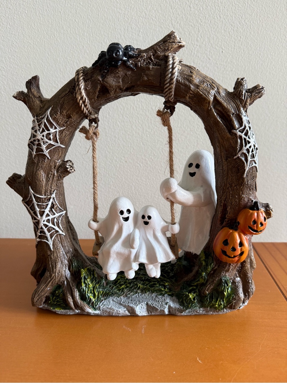 Halloween Ghost Swing Family Holiday Decor - White and Brown - Sweet Street